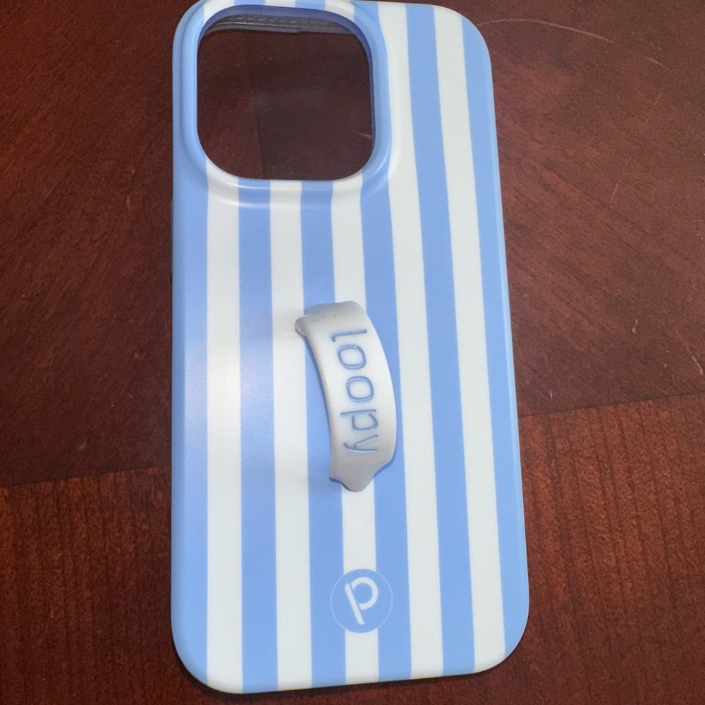 Loopy Case Sky Blue and White Striped Phone Cover
